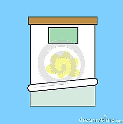 Pee on bed Vector Illustration