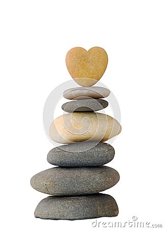 Peeble zen heart Stock Photo