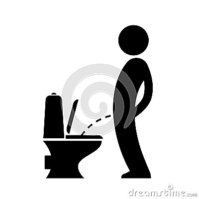 Peeing man wc sign Vector Illustration