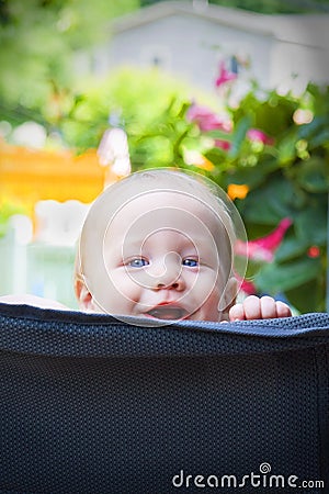 Peek-a-boo baby Stock Photo