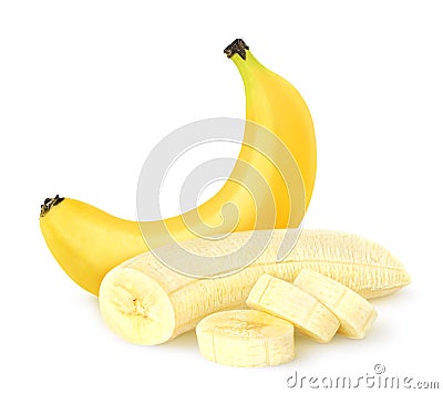 Peeled banana Stock Photo