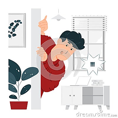Peeking, Curiosity, Discovery, Surprising discovery, concept illustration Vector Illustration