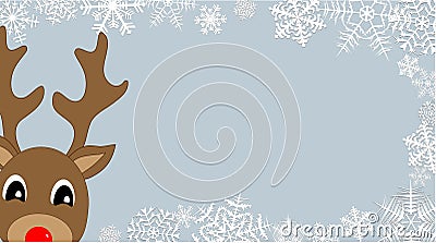 Peeking Rudolph Vector Illustration