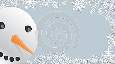 Peeking Snowman Stock Photo