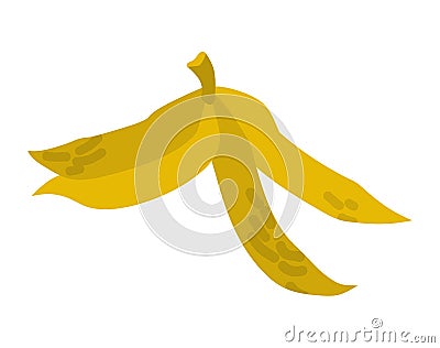 Peel banana isolated trash. Garbage white background Vector Illustration