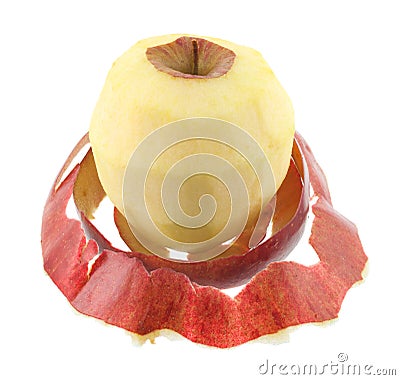 Peeled apple Stock Photo