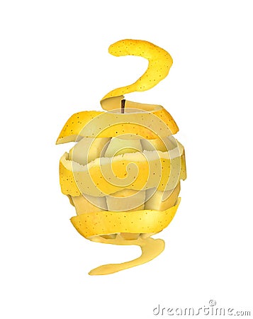 Peeled apple Stock Photo