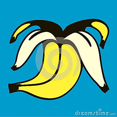 Peeled banana illustration Vector Illustration