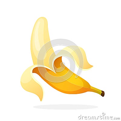 Peeled banana Vector Illustration