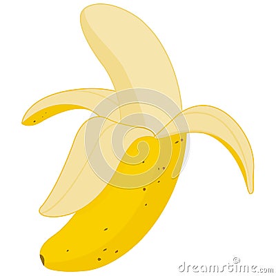 Peeled banana. Vector illustration Vector Illustration