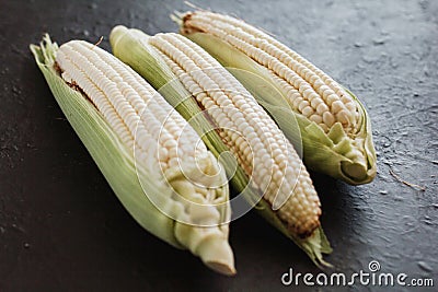 Peeled corn, elote maiz mexican food in mexico Stock Photo