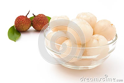 Peeled lichees Stock Photo