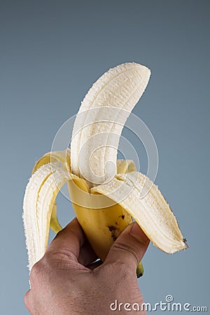 Peeled off banana Stock Photo