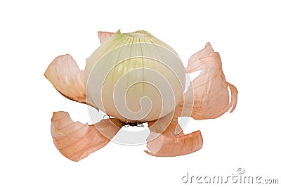 Peeled onion Stock Photo