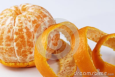 Peeled orange Stock Photo