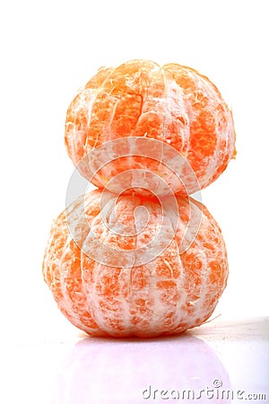 Peeled oranges Stock Photo