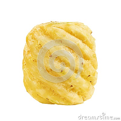 Peeled pineapple isolated on white background Stock Photo
