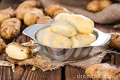 Peeled Potatoes Stock Photo