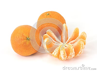 Peeled and Sectioned Tangerine Stock Photo
