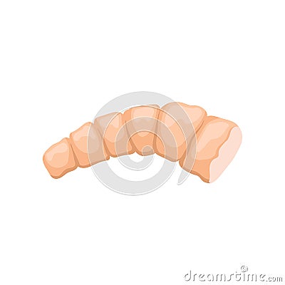 Peeled shrimp without head. Delicious boiled prawn. Seafood theme. Flat vecror element for recipe book or promo poster Vector Illustration