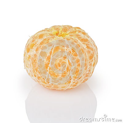 Peeled single tangerine Stock Photo