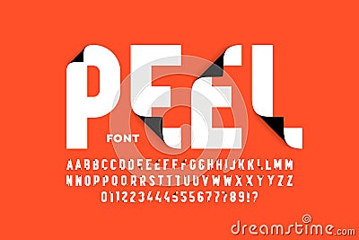 Peeled style font design Vector Illustration