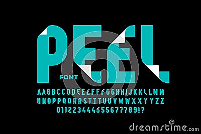 Peeled style font design Vector Illustration