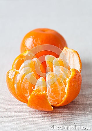 Peeled tangerine Stock Photo