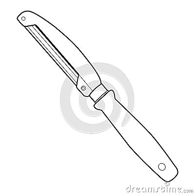 Peeler knife out line vector Vector Illustration