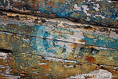 Peeling blue paint background wood texture Stock Photo