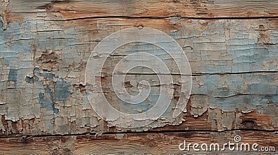 Peeling Blue Paint On Old Wooden Surface - Realistic Landscape Texture Stock Photo
