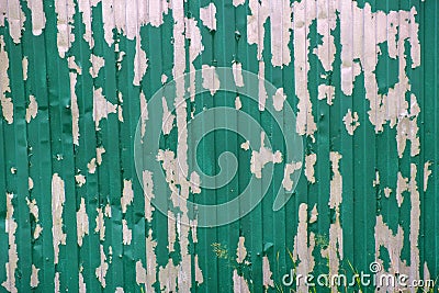 Peeling fence from profile Stock Photo