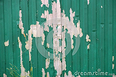 Peeling fence from profile Stock Photo