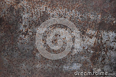 Peeling paint blue rusty textured metal background. Stock Photo