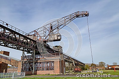 historic conveior belt and crane to transport charcoal to the power plant to produce energy Editorial Stock Photo