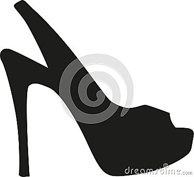Peep toe high heel Vector Illustration
