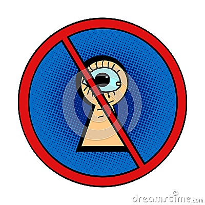 Peeping is forbidden Vector Illustration