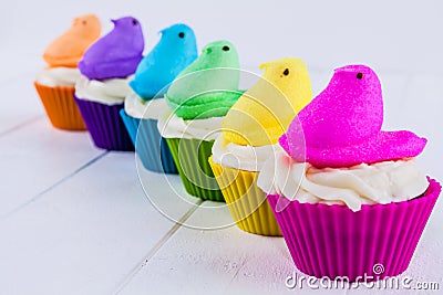 Peeps Easter Cupcakes Editorial Stock Photo