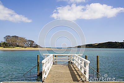 Peer at Raglan Harbour Stock Photo