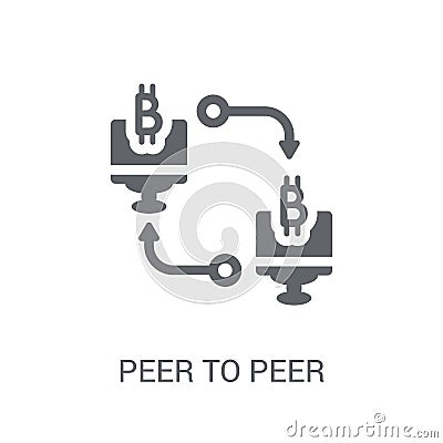 Peer to peer icon. Trendy Peer to peer logo concept on white background from Cryptocurrency economy and finance collection Vector Illustration