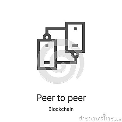 peer to peer icon vector from blockchain collection. Thin line peer to peer outline icon vector illustration. Linear symbol for Vector Illustration