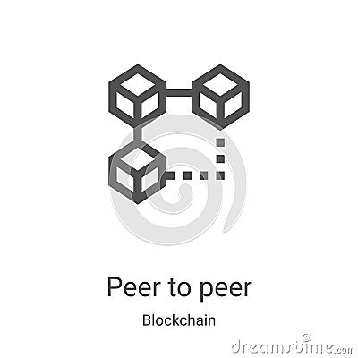 peer to peer icon vector from blockchain collection. Thin line peer to peer outline icon vector illustration. Linear symbol for Vector Illustration