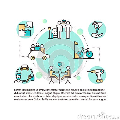 Peer to peer lending services concept icon with text Vector Illustration