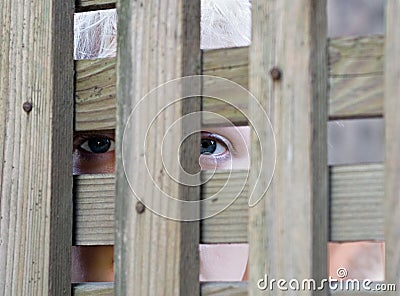 Peering Eyes Stock Photo