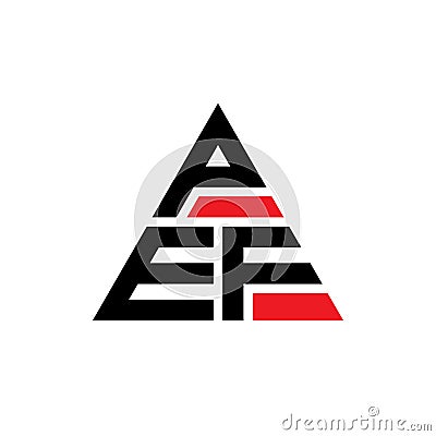 PEF triangle letter logo design with triangle shape. PEF triangle logo design monogram. PEF triangle vector logo template with red Vector Illustration