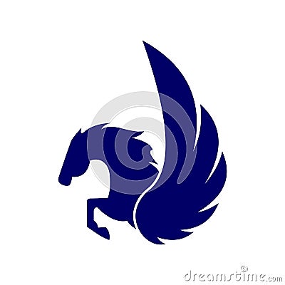 Pegasus blue concept logo icon Vector Illustration