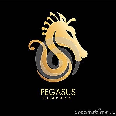 Pegasus company logotype of agency isolated icon logo Vector Illustration