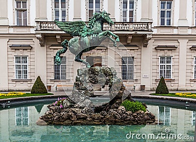 Pegasus Fountain, Mirabell Gardens, Salzburg Stock Photo