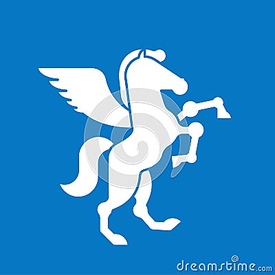 Pegasus heraldic symbol. Sign Animal for coat of arms. Royal Horse Vector illustration Vector Illustration