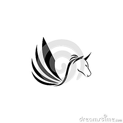 Pegasus icon logo free vector design Vector Illustration